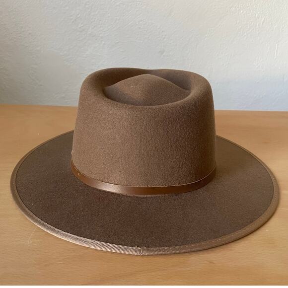 NWT Will + Bear Calloway Widebrim Fedora Wool Felt Hat in Tan Size Medium - Picture 3 of 10
